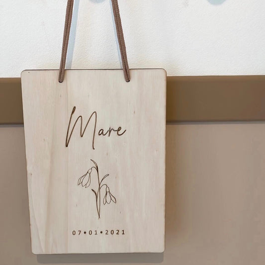 Naambord | geboortebloem